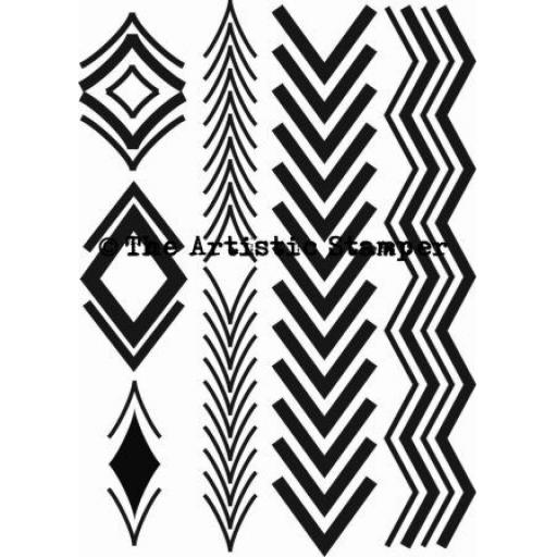 Chevron Elements (cut out and mounted on cling cushioning)