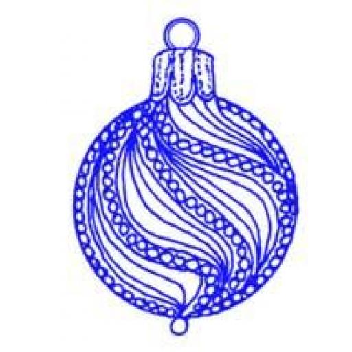 Round Twisted Bauble size 5.25 x3.25 cm (cut out and mounted on cling cushioning)