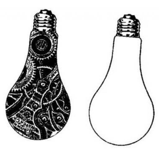 Inspiration Light bulbs size 85 mm high x 42 mm wide each (cut out and mounted on cling cushioning)