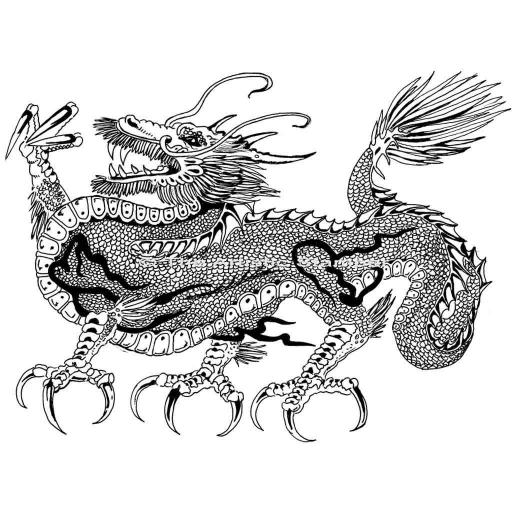 Dragon (cut out and mounted on cling cushioning)