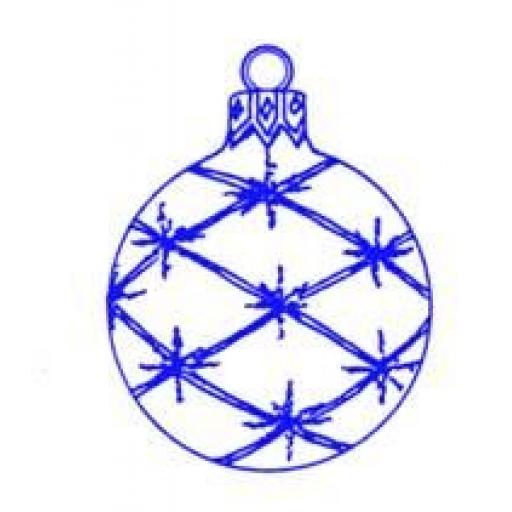 Round Wire Bauble size 5.25 x3.25 cm (cut out and mounted on cling cushioning)