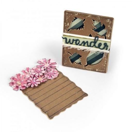 Sizzix Thinlits Dies set 4PK Journaling Cards Flowers & Leaves by Eileen Hull