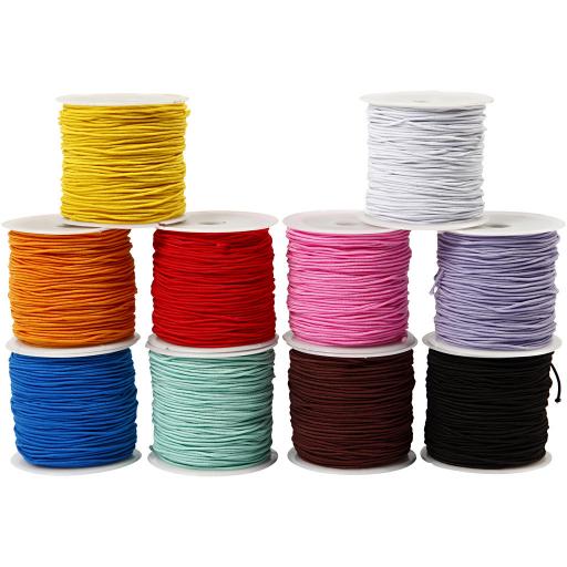 Coloured Elastic x 10 colours x 1 metre of each