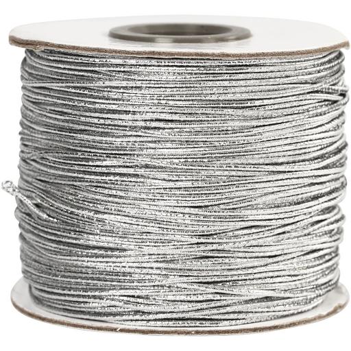 Silver Elastic Beading Cord, thickness 1 mm thick x 1 metre