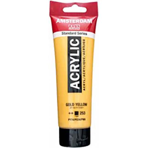 Talens Amsterdam Standard Acrylic Paint-120ml - Gold Yellow 253