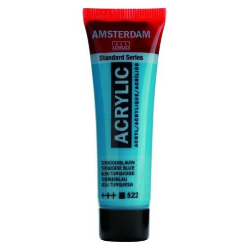 Talens Amsterdam Standard Acrylic Paint-120ml - Turquoise Blue 522