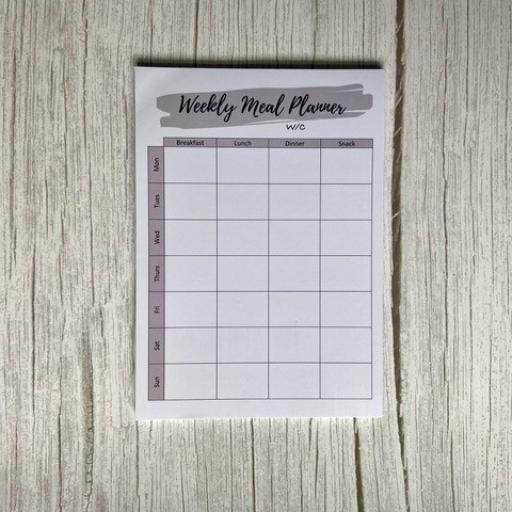 Complete Planners -Weekly Meal Planner - A5 (grey)