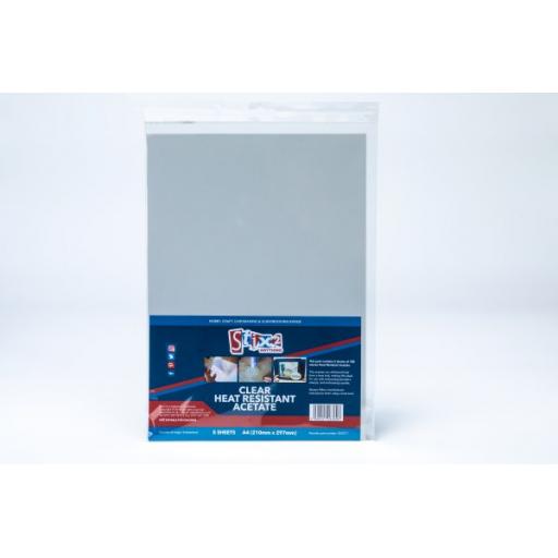 Stix2 - Clear Heat Resistant Acetate Sheets - 100 Micron thick - 210mm x 297mm (A4)