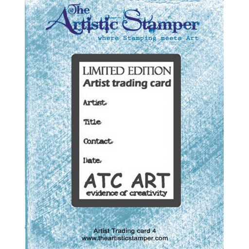 ATC 4 Rubber Stamp size 6cm x 9 cm ( cut and mounted on cling cushioning )