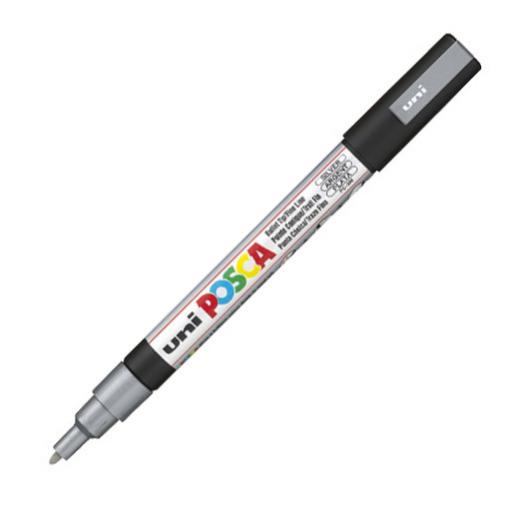 Uni POSCA Marker Pen PC-3M Fine - Silver