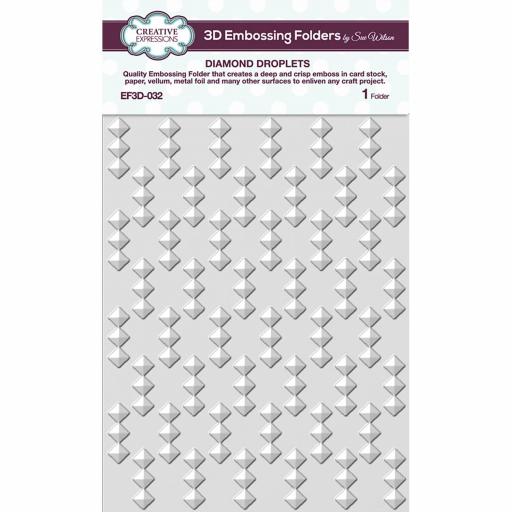 Creative Expressions Diamond Droplets 5 3/4 x 7 1/2 3D Embossing Folder