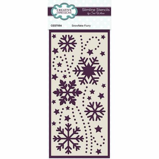 Creative Expressions Sue Wilson Snowflake Flurry Slimline Stencil