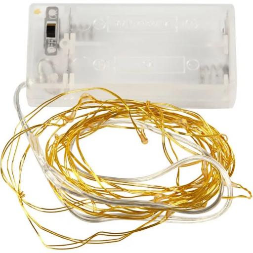 LED String of Lights, L: 3,15 m, gold, 1 pc