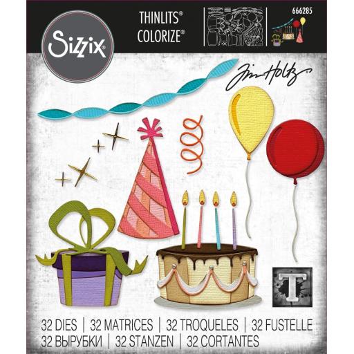 Sizzix Thinlits Die Set 32PK - Celebrate, Colorize by Tim Holtz