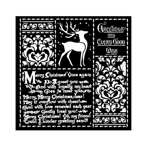 Stamperia 18 x18cm Thick Stencil Christmas Letters(KSTDQ87)