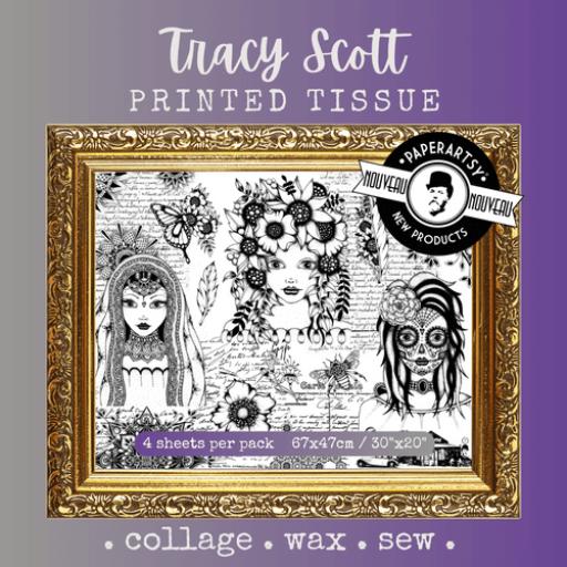 PaperArtsy -  Printed Tissue  PTO4- Tracy Scott