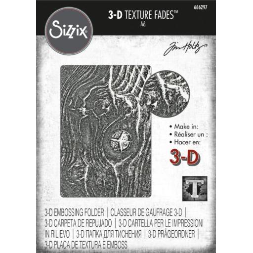 Sizzix 3-D Texture Fades Embossing Folder - Woodgrain by Tim Holtz