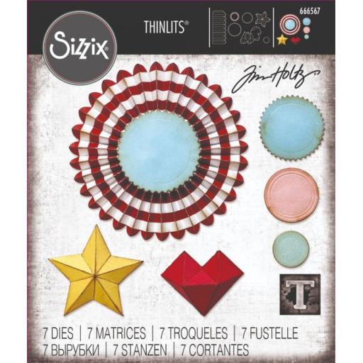 Sizzix Thinlits Die Set 6PK -Vault Rosettes by Tim Holtz