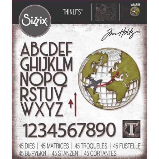 Sizzix Thinlits Die Set 45PK - Vault World Travel by Tim Holtz