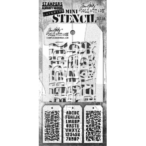 Tim Holtz Mini Stencil Set #58 (3 Ea.)