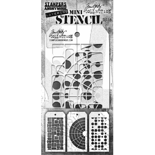 Tim Holtz Mini Stencil Set #59 (3 Ea.)