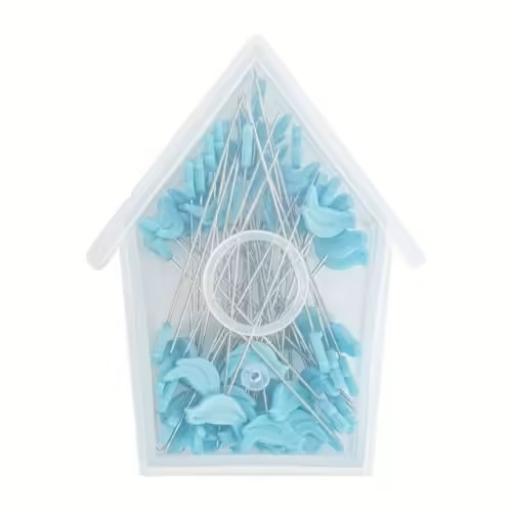 Riley Blake Bird Sewing Pins - 60 x 1.75" pins in house box