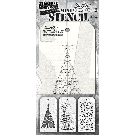 Tim Holtz MINI STENCIL SET #62 ( 3 EA.)