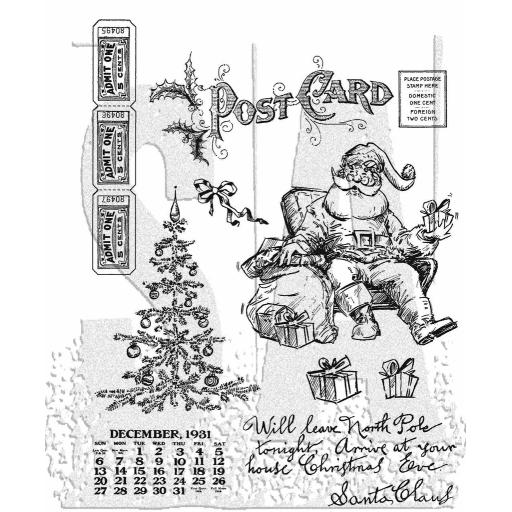 Tim Holtz SANTA VISIT Cling Stamps