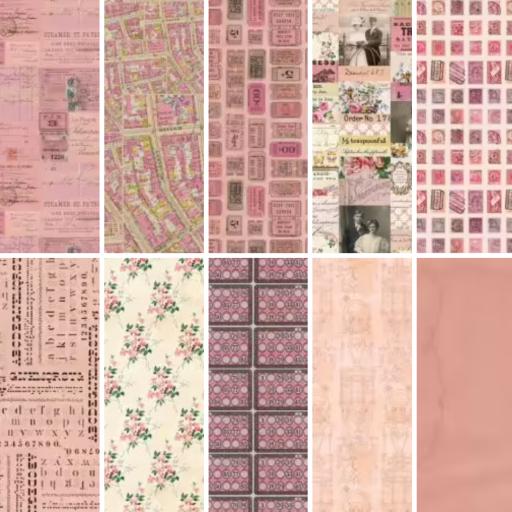 Tim Holtz Palette Pink - 10 x 1/2 metre of each Pink Fabric ( Full Set)