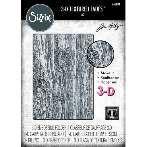Sizzix® 3-D Texture Fades Embossing Folder Lumber Large/A5 by Tim Holtz®