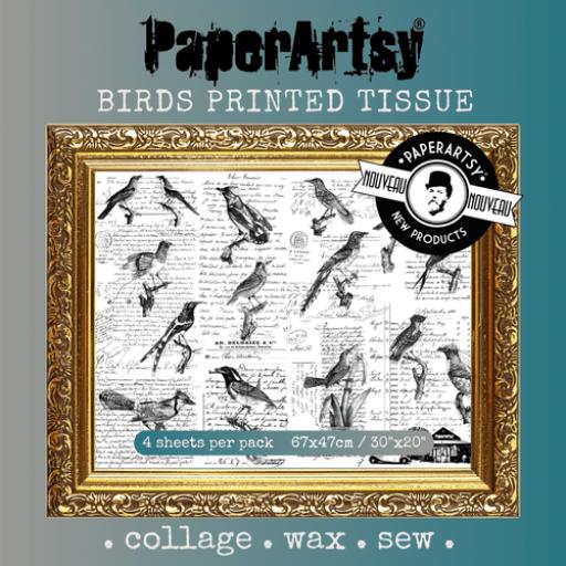 PaperArtsy- Printed Tissue - Birds - PRE -ORDER