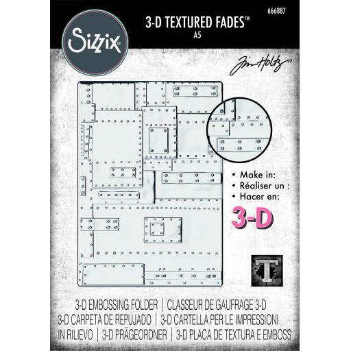 Sizzix® 3-D Texture Fades Embossing Folder Foundry Large/A5 by Tim Holtz®