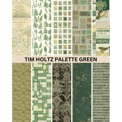 Tim Holtz Palette Green -10 x 1/2 metre of each Green  Fabric ( Full Set)