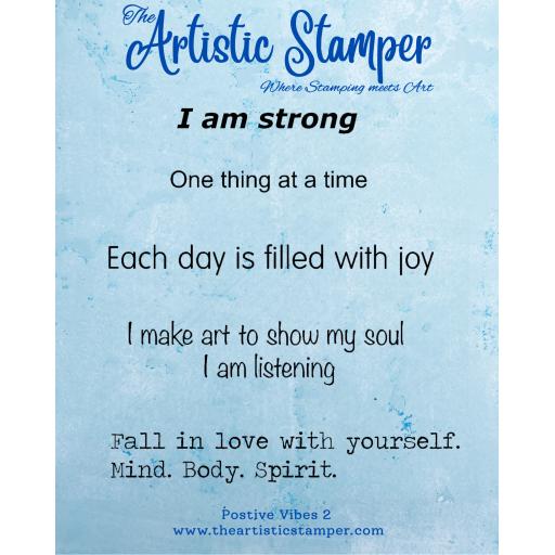 #postivevibes 2 A6 ( cut out and mounted on cling cushioning)