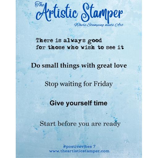 #postivevibes 7 A6 ( cut out and mounted on cling cushioning)