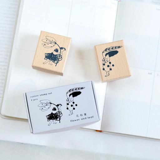 dodolulu - Flower and Leaf - Wooden Stamp Set
