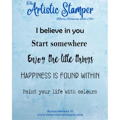 #postivevibes 10 A6 ( cut out and mounted on cling cushioning)