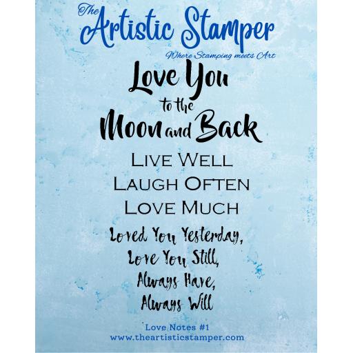 Love Notes #1( size A6 cut out & mounted on cling cushioning)