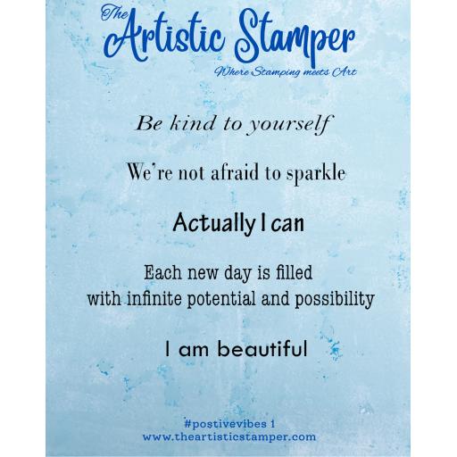 #postivevibes 1 A6 ( cut out and mounted on cling cushioning)