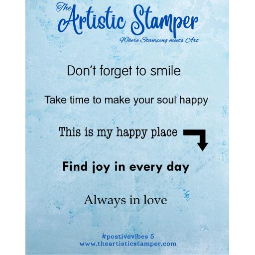 #postivevibes 5 A6 ( cut out and mounted on cling cushioning)