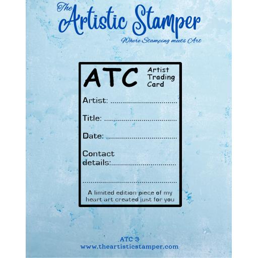 ATC 3 Rubber Stamp size 6cm x 9 cm ( cut and mounted on cling cushioning )