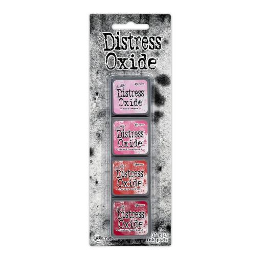 Tim Holtz Distress® Mini Oxide Ink Pads Kit #1 -(Spun Sugar, Picked Raspberry, Festive Berries, Lumberjack Plaid)
