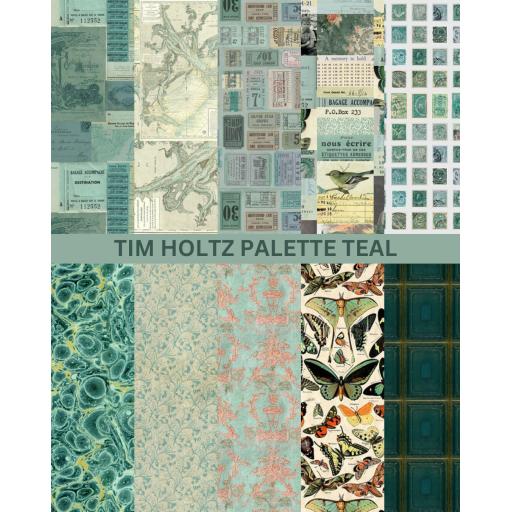 Tim Holtz Palette Teal -10 x 1/2 metre of each Teal Fabric ( Full Set) PRE ORDER