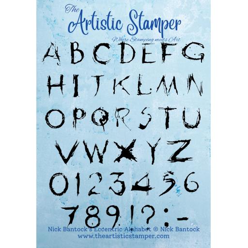 Eccentric Alphabet © Nick Bantock (size A5 cut out & mounted on cling cushioning)
