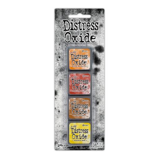 Tim Holtz Distress® Mini Oxide Ink Pads Kit #2 -(Spiced Marmalade, Crackling Campfire, Rusty Hinge, Mustard Seed)
