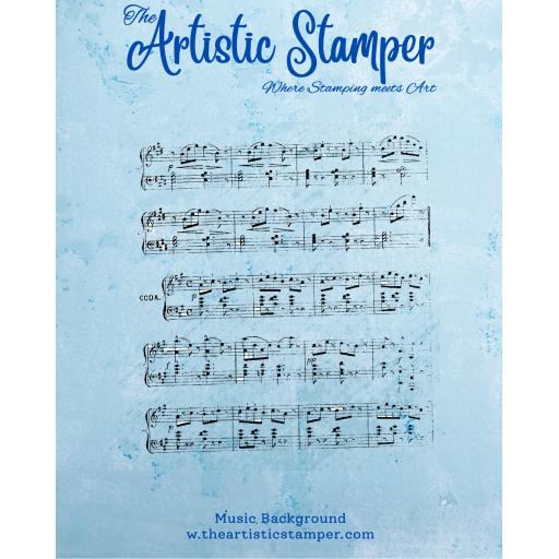 Music Background size A6 (cut out and mounted on cling cushioning)
