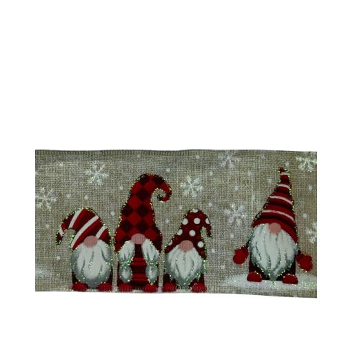 Gnome Wired Ribbon with Glitter 6cm wide x 1 metre