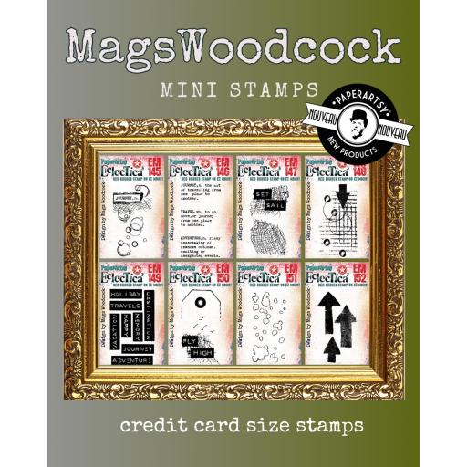PaperArtsy -Mags Woodcock Minis x 8 (on EZ mount)