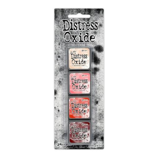 Tim Holtz Distress® Mini Oxide Ink Pads Kit #13-( Tattered Rose/Worn Lipstick/Barn Door/Aged Mahogany)