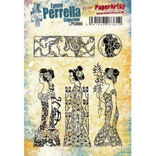 PaperArtsy -  Lynne Perrella 080 (A5 set, cling-foam trimmed)